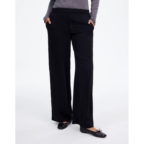 Madewell Womens Pull-On Straight Pants in Crepe Black NWT $108 Size XL - Picture 8 of 15
